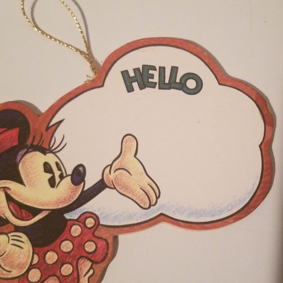 Minnie Mouse Christmas Wood Ornament Lot Of 2 - Picture 4 of 6